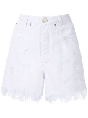Olympiah ripped demin shorts - White