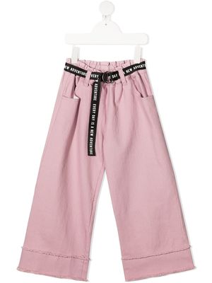 Andorine belted wide-leg trousers - Pink