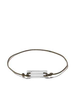 Le Gramme cord bracelet 25/10g - Silver/Khaki