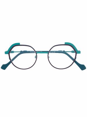 Face À Face matte-effect round-frame glasses - Green
