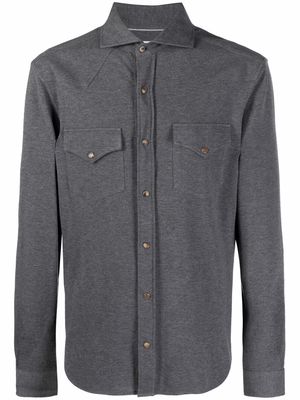 Brunello Cucinelli chest-pocket cotton shirt - Grey
