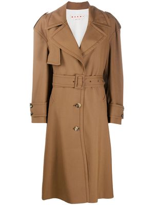 Marni belted single-breasted trench coat - Brown