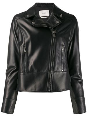 Bally fitted biker jacket - Black