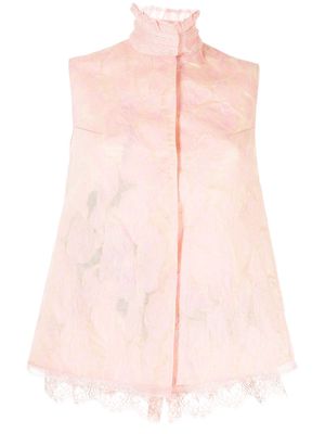 SHIATZY CHEN patterned-jacquard sleeveless vest - Pink