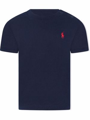 Ralph Lauren Kids logo-embroidered cotton T-shirt - Blue