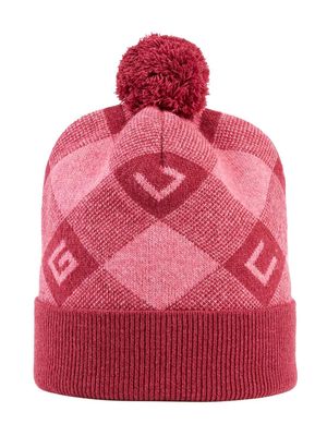 Gucci Kids geometric G intarsia-knit pompom hat - Pink