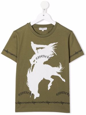 Givenchy Kids graphic-print cotton T-Shirt - Green