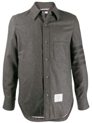 Thom Browne flannel tonal 4-Bar shirt jacket - Grey