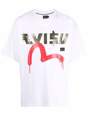 Evisu logo-print cotton T-shirt - White