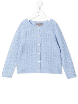 N.PEAL KIDS cable-knit cardigan - Blue