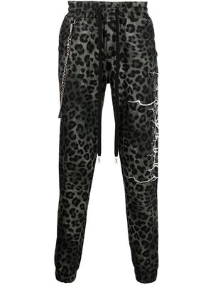 Haculla all-over leopard print trackpants - Black