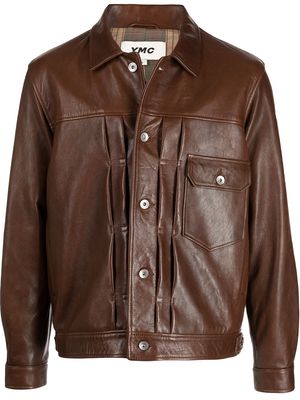 YMC Badlands flap-pocket leather jacket - Brown