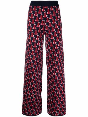 LANVIN all-over print knit trousers - Blue