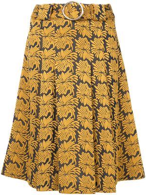 Maison Margiela belted jacquard midi skirt - Blue