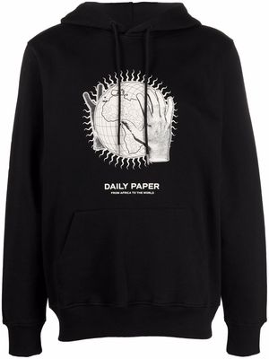 Daily Paper graphic logo print hoodie - Black