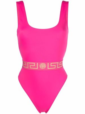 Versace Greca-print two-tone swimsuit - Pink