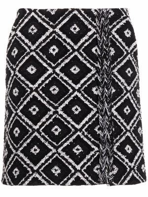 Karl Lagerfeld boucle wrap mini skirt - Black
