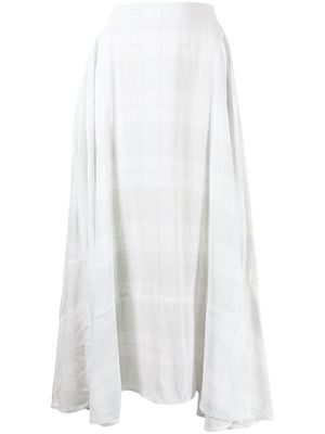 Maticevski famous check silk skirt - White