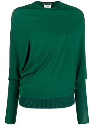 Herve L. Leroux long-sleeve draped blouse - Green