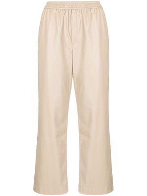 Goen.J faux-leather straight trousers - Brown