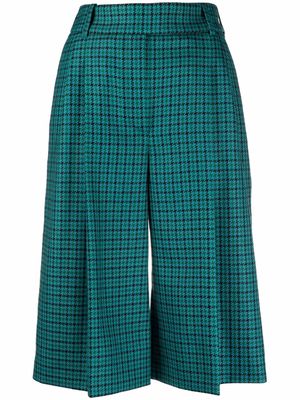 Alexandre Vauthier pleated check-print shorts - Green