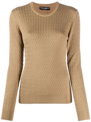 Dolce & Gabbana cable knit silk jumper - Neutrals