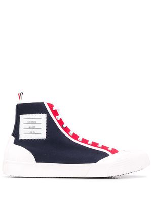 Thom Browne contrast-panel high-top sneakers - Red