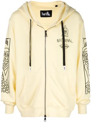 Haculla Guy And His Gun zip front hoodie - White