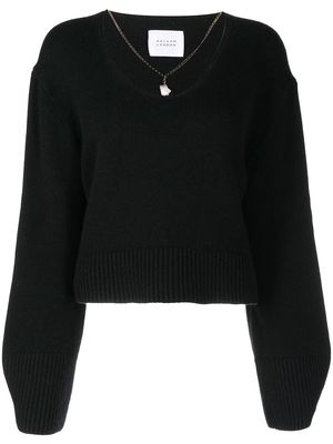 Galvan necklace-detail wool jumper - Black