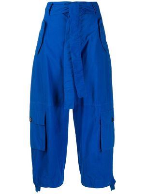 colville cropped tie waist trousers - Blue
