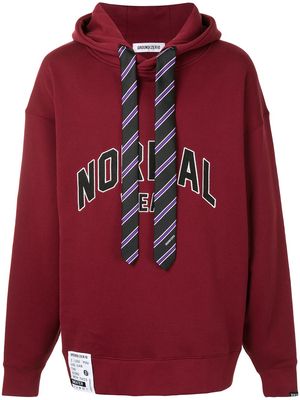 Ground Zero tie detail hoodie - Red