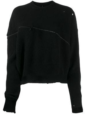 UNRAVEL PROJECT oversized zipped jumper - Black