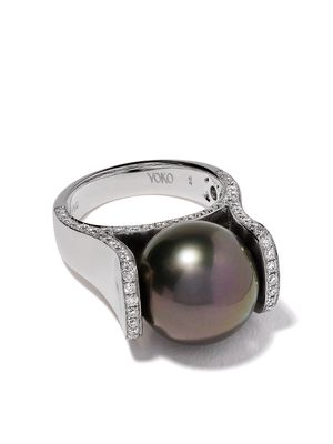 Yoko London 18kt white gold Twilight Tahitian pearl and diamond ring - 7