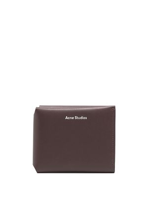 Acne Studios grained-effect trifold wallet - Brown