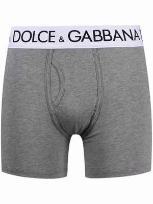 Dolce & Gabbana logo-waistband boxer trunks - Grey