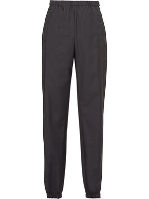 Prada elasticated-waist tapered trousers - Black