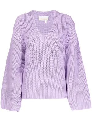 REMAIN ribbed-knit V-neck sweater - Purple