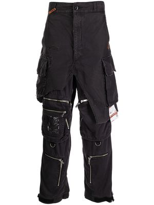 Maison Mihara Yasuhiro distressed cargo trousers - Black