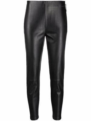 Calvin Klein cropped faux-leather leggings - Black