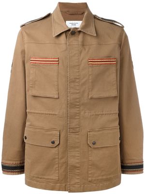 Fashion Clinic Timeless embroidered trim field jacket - Brown