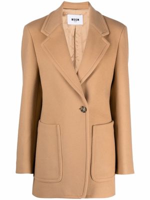 MSGM single-breasted wool blazer - Neutrals