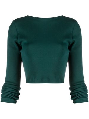 Styland cropped long-sleeve top - Green