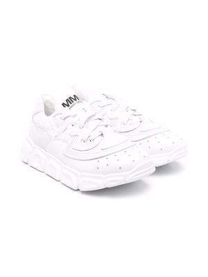 MM6 Maison Margiela Kids leather low-top trainers - White