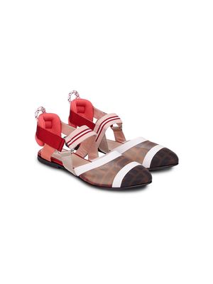 Fendi Kids FF motif ballerina shoes - Pink