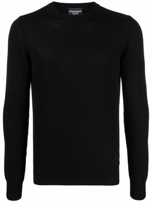 Emporio Armani fine-knit cashmere jumper - Black