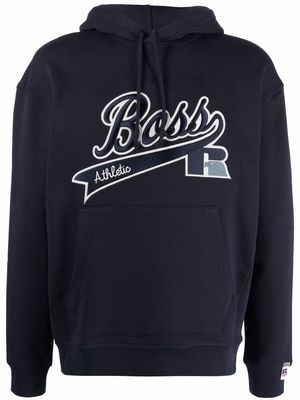 Boss Hugo Boss logo-embroidered hoodie - Blue