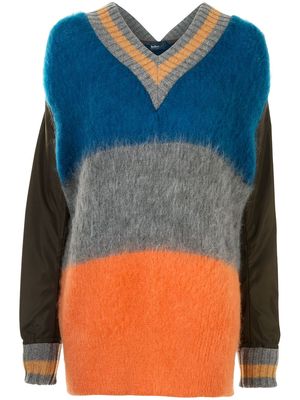 Kolor oversized colour-block jumper - Blue