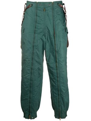 Issey Miyake Pre-Owned 1970s padded suspender trousers - Green