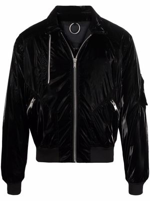 HELIOT EMIL high-shine effect ruched bomber jacket - Black