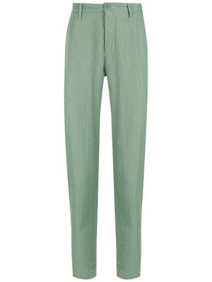 Osklen Fluid linen tailored trousers - Green